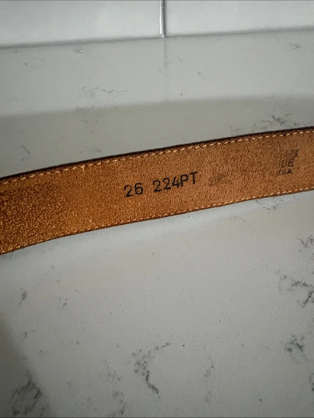 Women’s Vintage Justin Boots Brown Leather Belt with Silver Buckle (26)